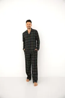 Piżama męska flanelowa w kratę Sensis George  S-2XL rozpinana - 7
