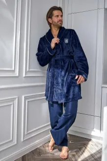 Szlafrok męski rótki L&L 2664 bonżurka Elegant M-2XL - 6