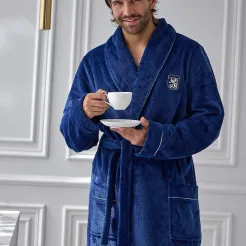 Szlafrok męski rótki L&L 2664 bonżurka Elegant M-2XL