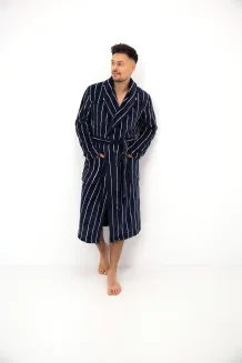 Szlafrok męski w paski Sensis Leon M-2XL - 3