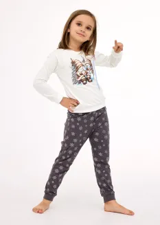 Piżama dziewczęca Cornette Kids Girl 977/190 Friends Christmas 86–128 bawełniana - 2