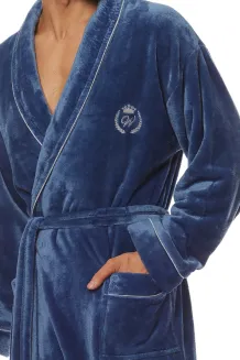 Klasyczny długi szlafrok męski 3XL L&L 2111 Luca haft W - 9