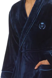 Klasyczny długi szlafrok męski 3XL L&L 2111 Luca haft W - 6
