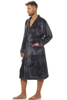 Klasyczny długi szlafrok męski 3XL L&L 2111 Luca haft W - 4