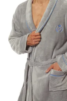 Klasyczny długi szlafrok męski 3XL L&L 2111 Luca haft W - 15