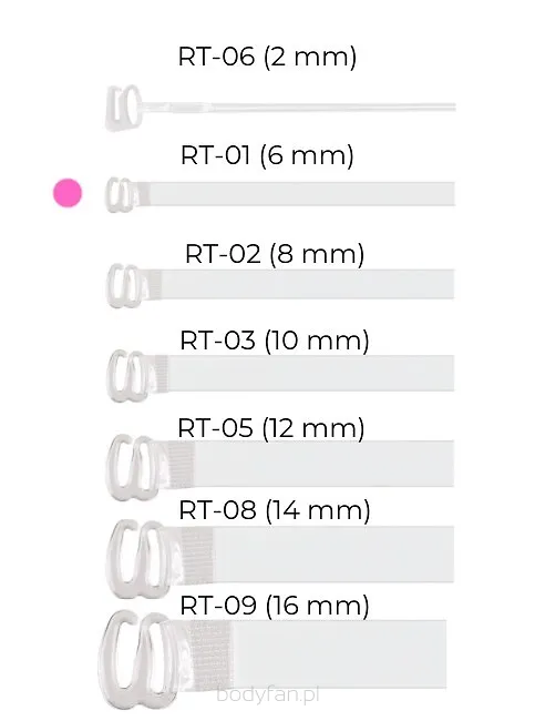 Silikonowe ramiączka do stanika szerokość 6 mm Julimex RT 01
