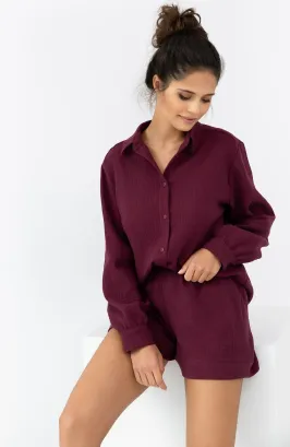 Piżama damska Sensis Ivory muślin krótkie spodenki S-XL
