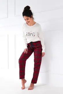 Ciepła piżama Sensis Maribel Interlock/Flanela Christmas S-XL - 4