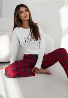 Ciepła piżama Sensis Maribel Interlock/Flanela Christmas S-XL - 6