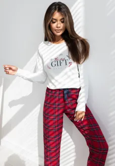 Ciepła piżama Sensis Maribel Interlock/Flanela Christmas S-XL - 7