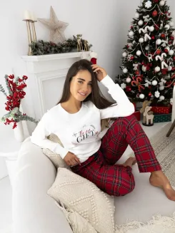 Ciepła piżama Sensis Maribel Interlock/Flanela Christmas S-XL - 8