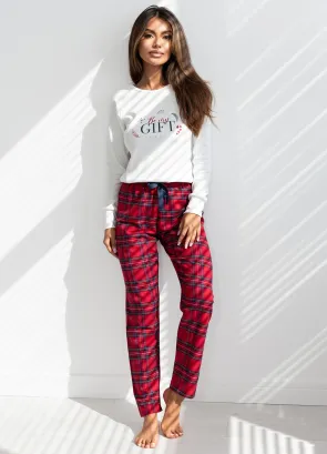 Ciepła piżama Sensis Maribel Interlock/Flanela Christmas S-XL
