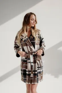 Szlafrok damski w kratę De Lafense 031 Kocyk S-XL - 4