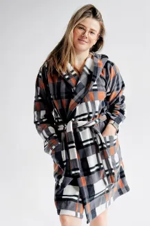 Szlafrok damski w kratę De Lafense 031 Kocyk S-XL - 7