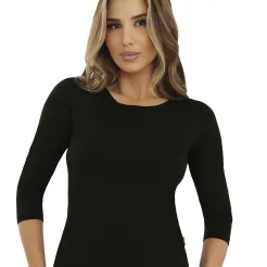 Bluzka damska Emili Ina wiskoza rękaw 3/4 biała czarna 2XL-3XL