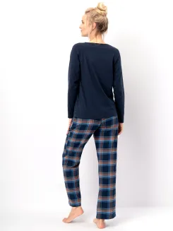 Piżama damska spodnie flanelowe Key LNS 432 S-XL - 2