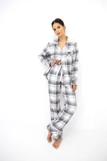 Piżama damska flanelowa rozpinana Sensis Ashlyn XS-2XL - 11