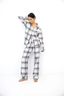 Piżama damska flanelowa rozpinana Sensis Ashlyn XS-2XL - 15