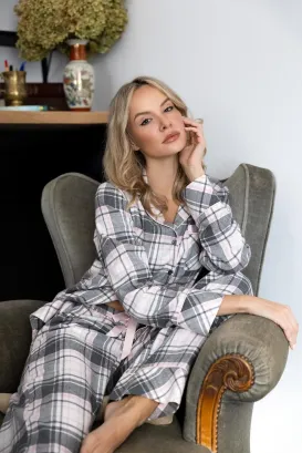 Piżama damska flanelowa rozpinana Sensis Ashlyn XS-2XL