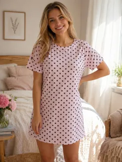 Koszula nocna w groszki Luna 1006 S-XL - 3
