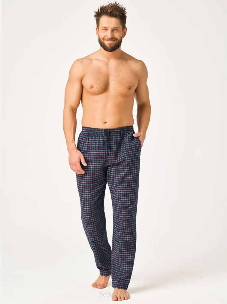 Męskie spodnie piżamowe z flaneli Key MHT 406 M-2XL