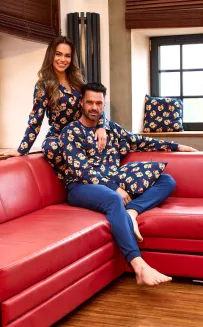 Piżama męska Cornette Teddy 6 457/293 świąteczna bawełna S-2XL - 2