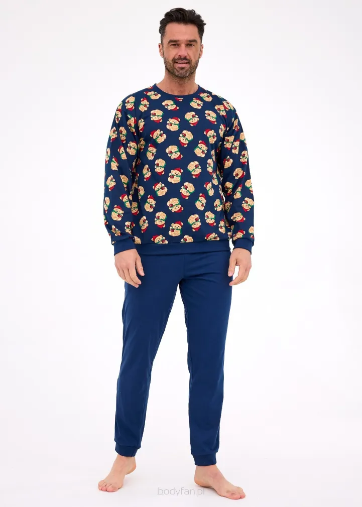 Piżama męska Cornette Teddy 6 457/293 świąteczna bawełna S-2XL