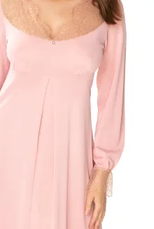 Elegancka długa koszula nocna z jedwabiu wiskozowego Odessa 6649 - 2