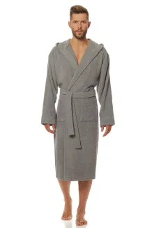 Szlafrok kąpielowy męski frotte 3XL z kapturem L&L 2104 - 18