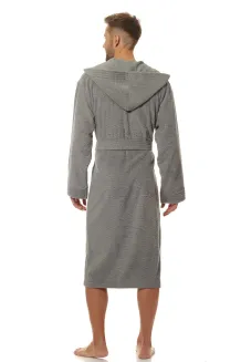 Szlafrok kąpielowy męski frotte 3XL z kapturem L&L 2104 - 17