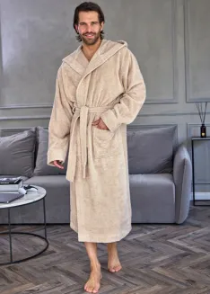 Szlafrok kąpielowy męski frotte 3XL z kapturem L&L 2104 - 3