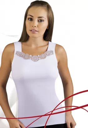 Koszulka z bawełny szerokie ramiączko Emili Milia 2XL biała