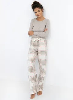 Piżama damska Sensis Angelina cappuccino flanelowe spodnie S–XL - 2
