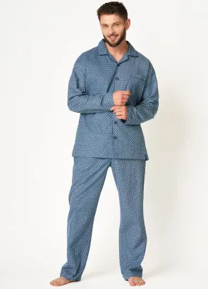 Rozpinana flanelowa piżama męska Key MNS 503 M-2XL