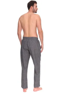 Spodnie piżamowe męskie L&L 2535 Zeus bawełna szary melanż M–2XL - 2