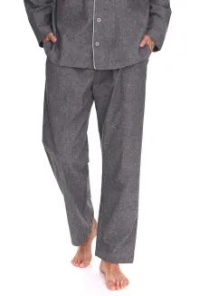 Spodnie piżamowe męskie L&L 2535 Zeus bawełna szary melanż M–2XL - 4