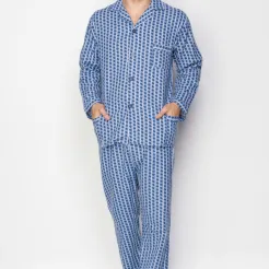 Rozpinana piżama męska z flaneli duży rozmiar do 7XL