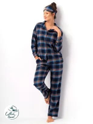 Piżama damska flanelowa Key LNS 431 S-XL