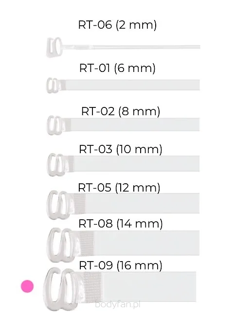 Silikonowe ramiączka do biustonosza szerokość 16 mm Julimex RT 09