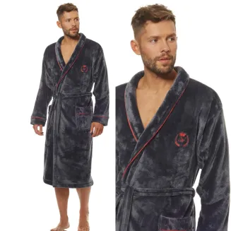 Klasyczny długi szlafrok męski L&L 2111 Luca rozmiar 2XL - 2