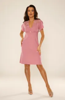 Koszula nocna De Lafense 754 Lilian koronka wiskoza 3XL–4XL - 7