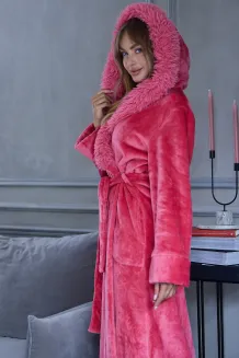 Elegancki szlafrok damski z kapturem L&L 2646 Ana M-2XL - 4