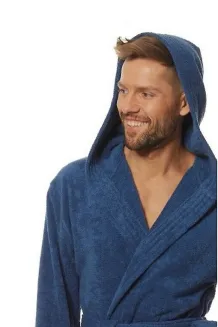 Szlafrok kąpielowy męski frotte 4XL 5XL z kapturem L&L 2104 - 4
