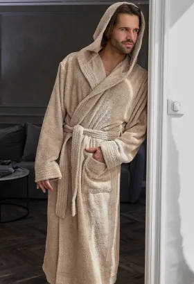 Szlafrok kąpielowy męski frotte 4XL 5XL z kapturem L&L 2104