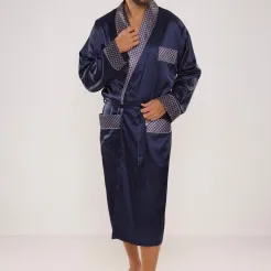 Szlafrok De Lafense 940 Satyna M-4XL męski