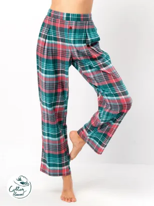 Spodnie piżamowe flanelowe Key LHE 419 S-XL