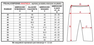 Półhalkospodnie z jedwabiu wiskozowego ANASTAZJA 4143 - 10