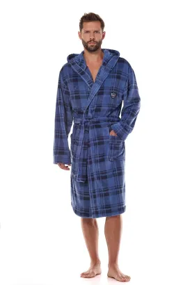 Szlafrok męski z kapturem L&L 2457 Pedro M-2XL herb
