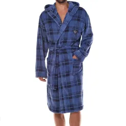 Szlafrok męski z kapturem L&L 2457 Pedro M-2XL herb