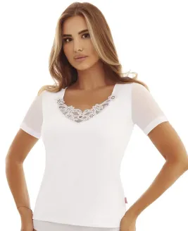 Bluzka z koronką plus size Emili Beatris wiskoza elegancka 2XL-3XL - 3